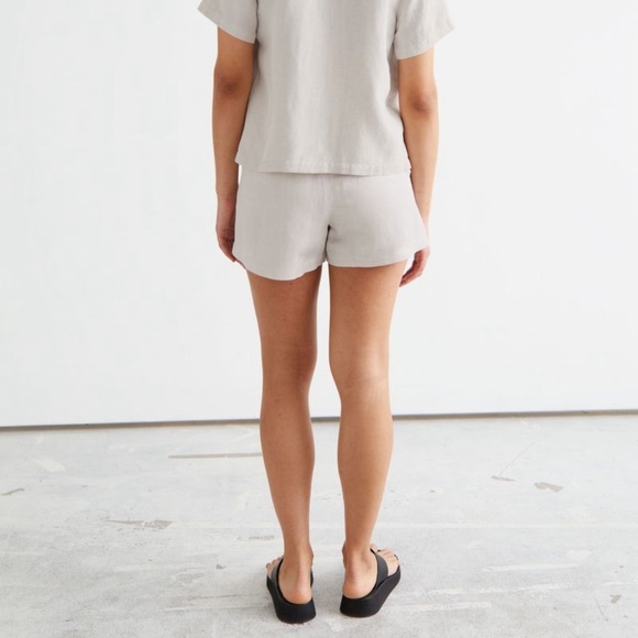 & other stories Drawstring Shorts linen blend size 6 - Picture 3 of 9